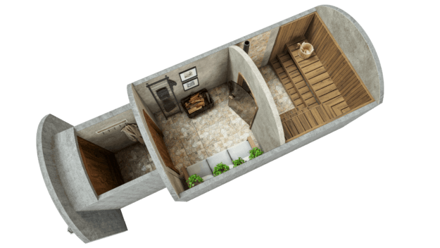 Sauna 11,7 m² STANDARD-LIEFERPAKET